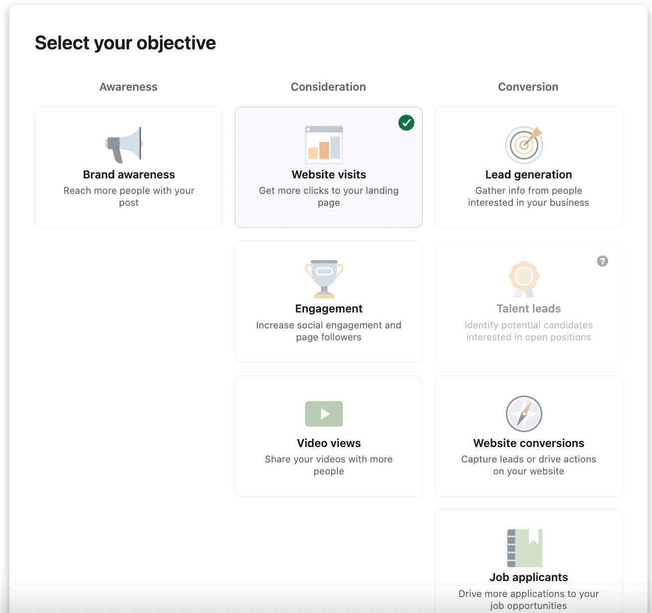 Picking campaign objective