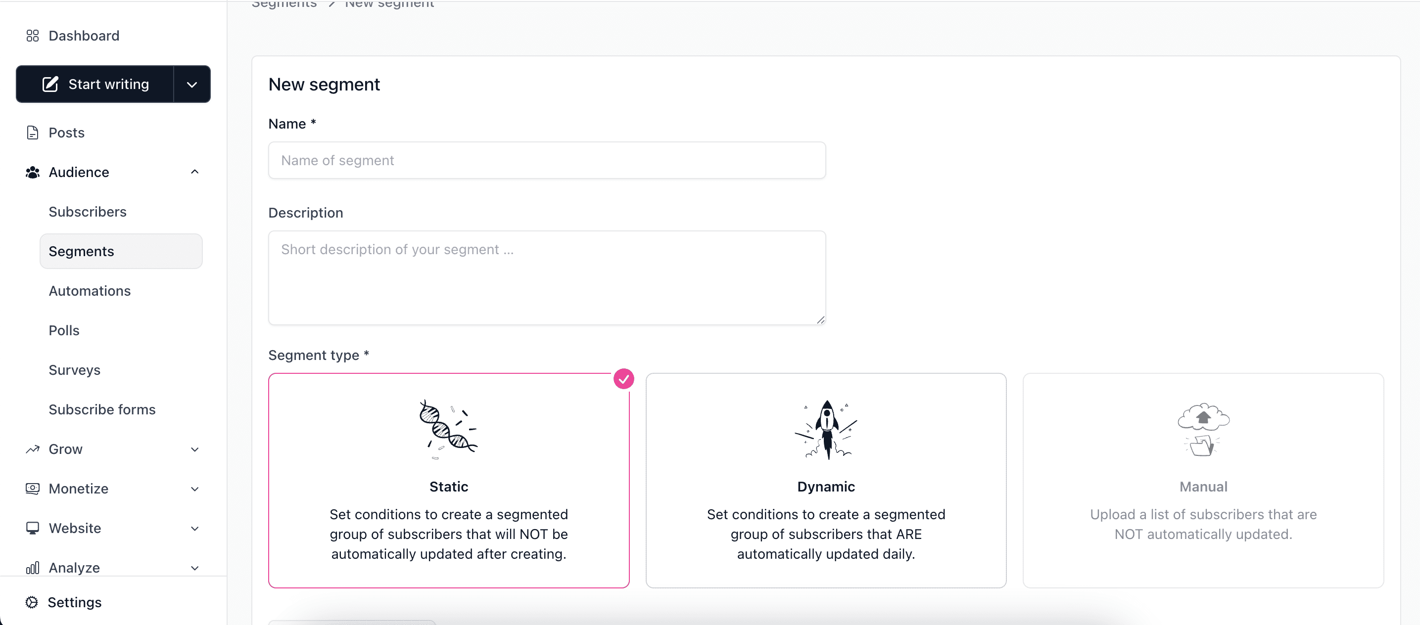 Beehiiv audience segmentation