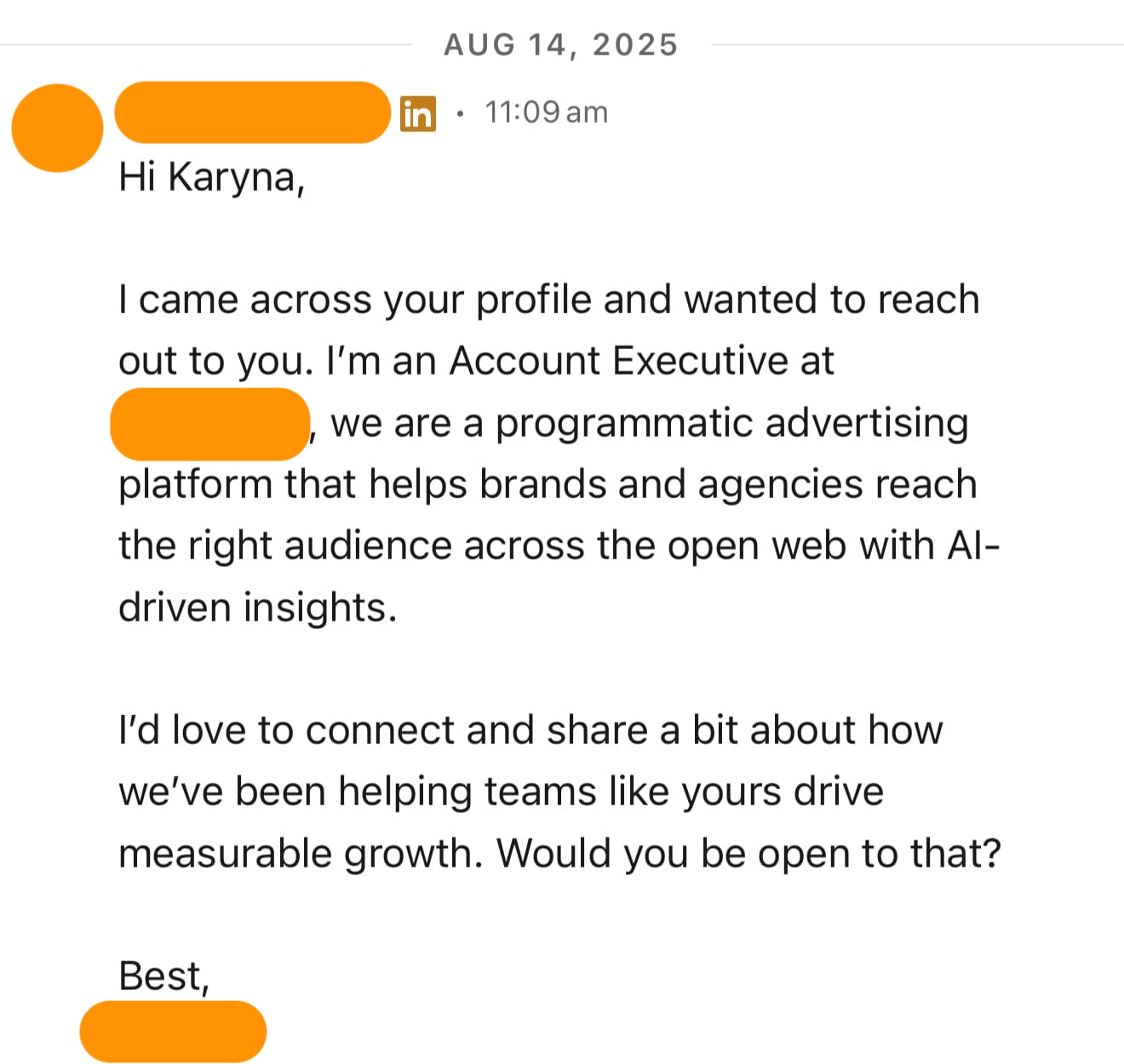 LinkedIn ads offer