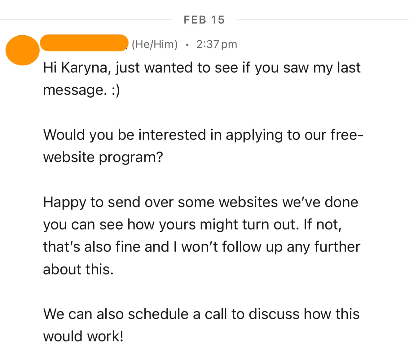 LinkedIn website followup