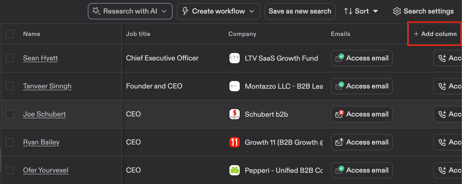 Apollo search results
