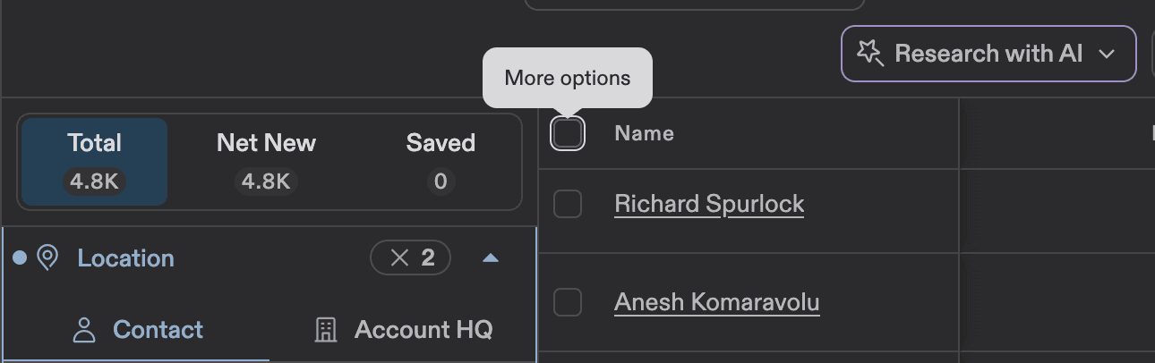 Apollo contacts export