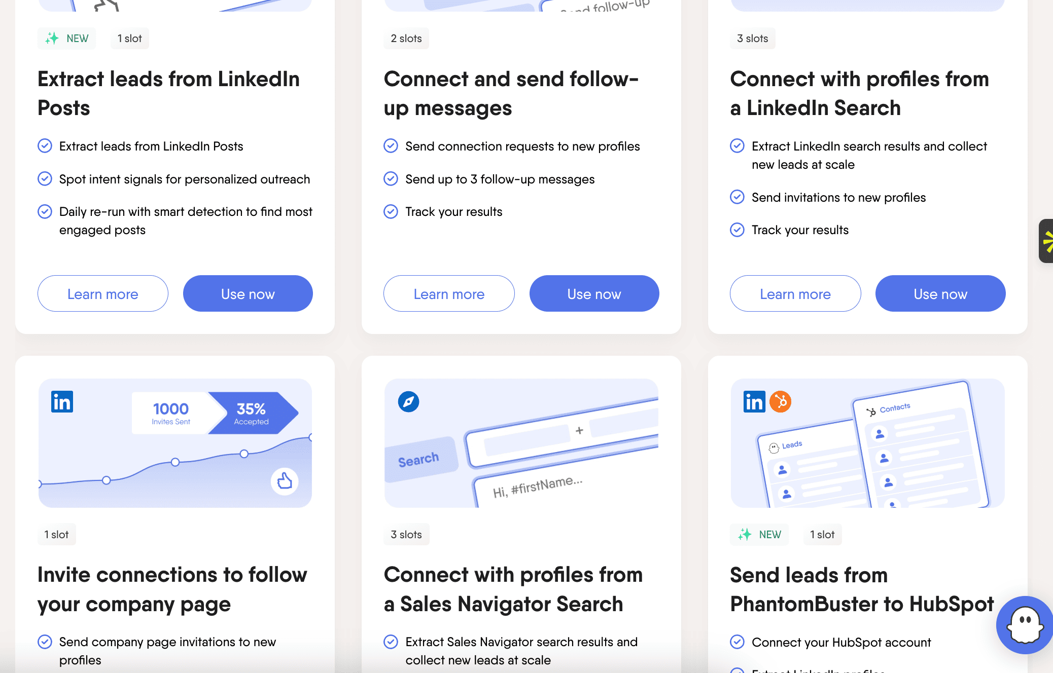 PhantomBuster scraping options
