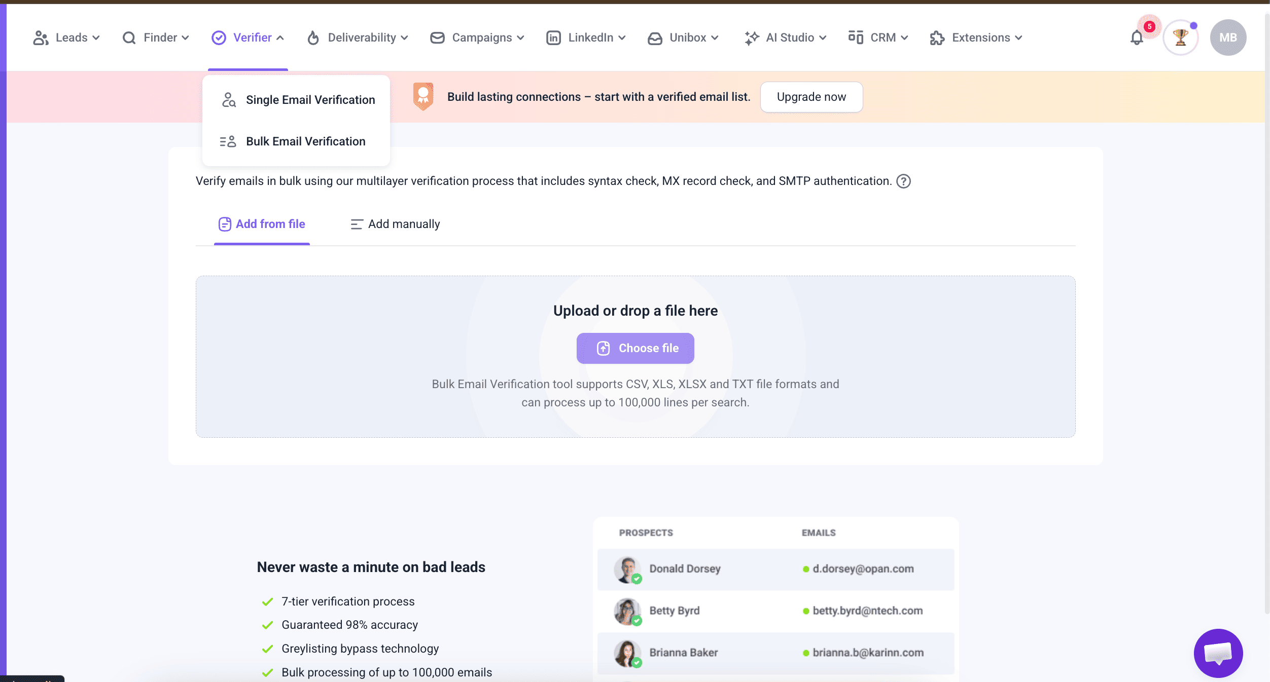 Snov.io email verifier