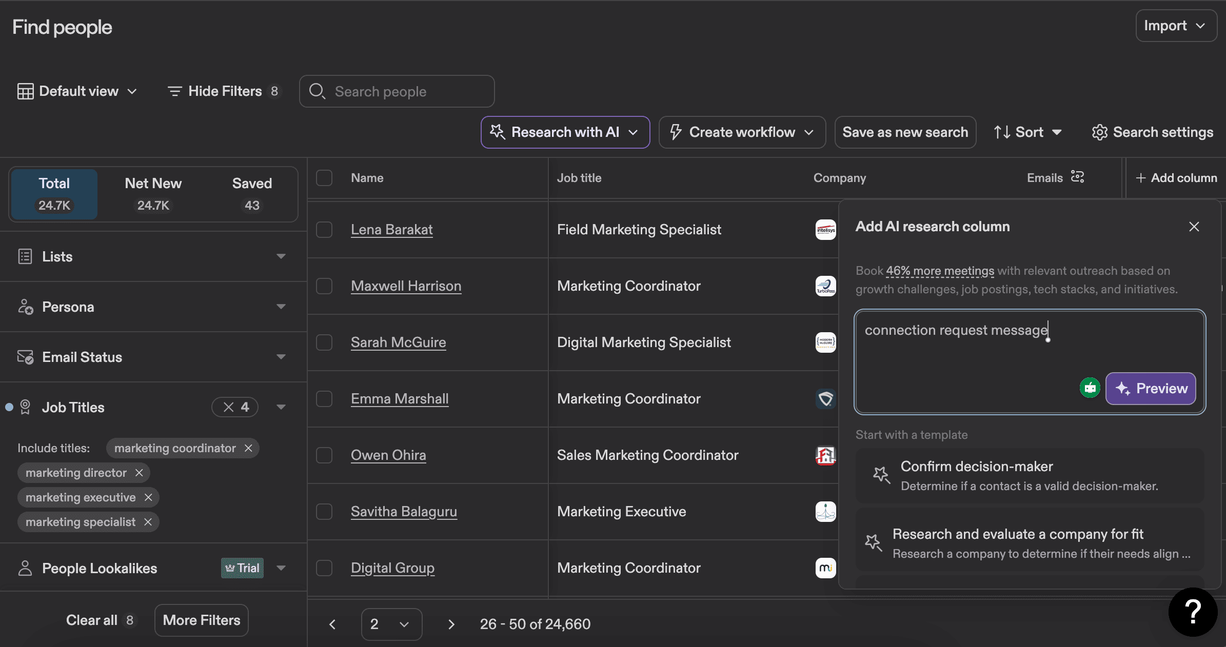Apollo connection request message