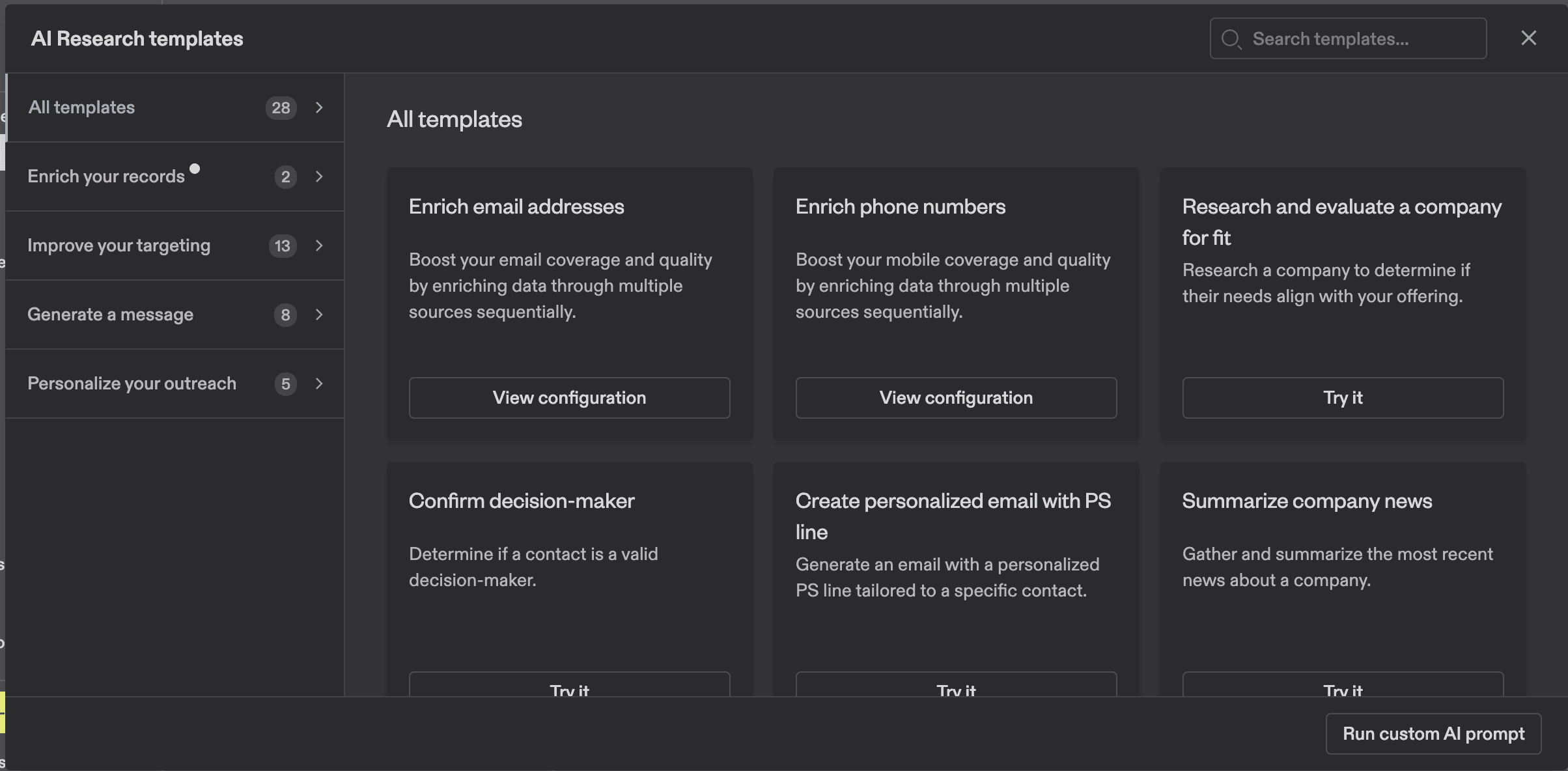Apollo research templates