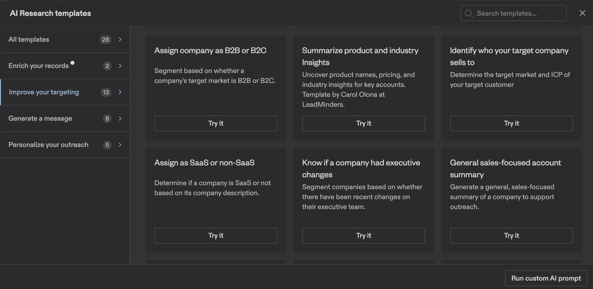 Apollo research templates