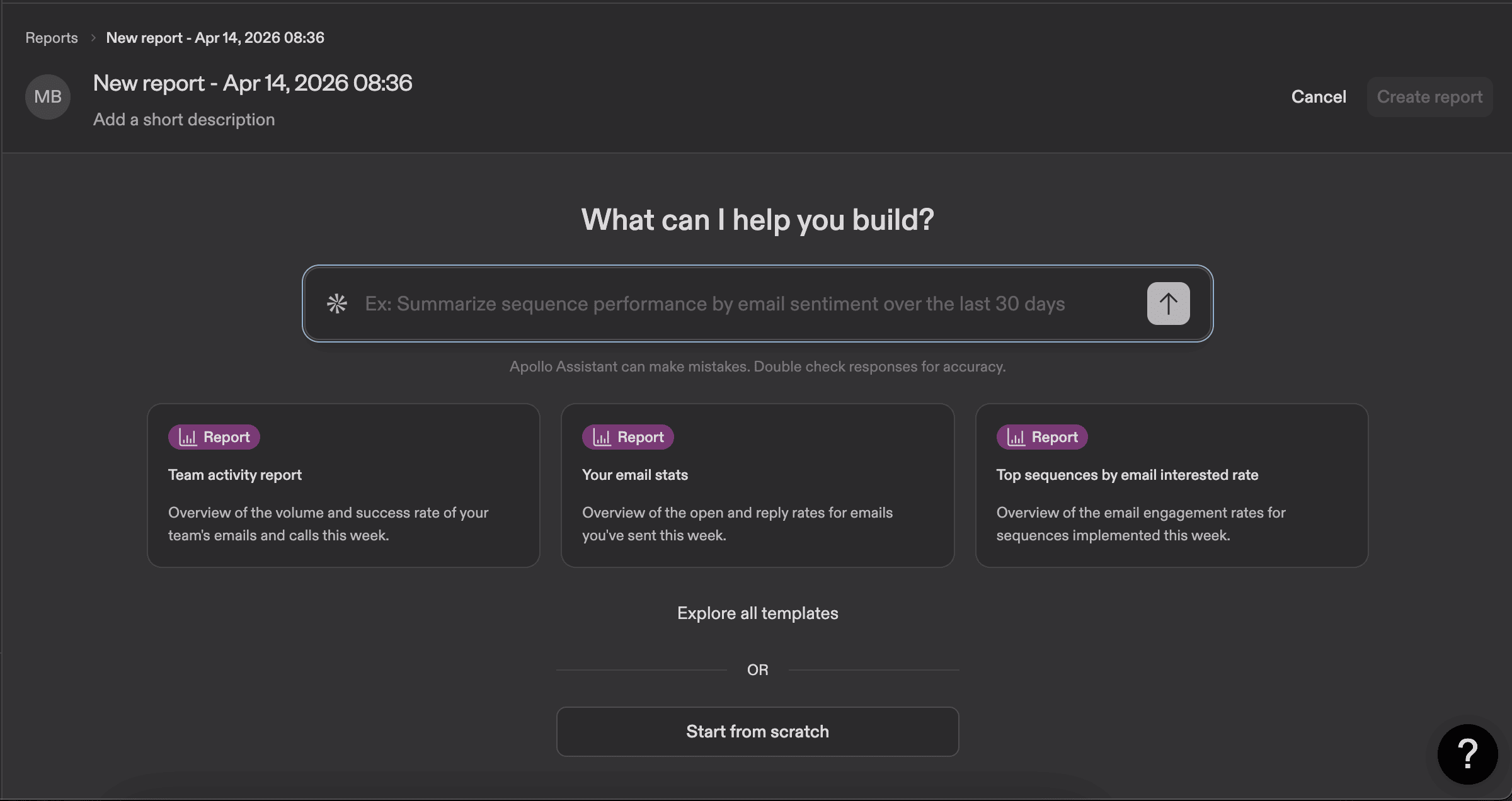 Apollo custom reports