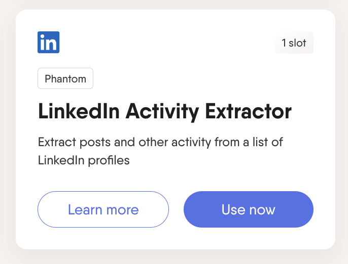 PhantomBuster LinkedIn Activity Extractor