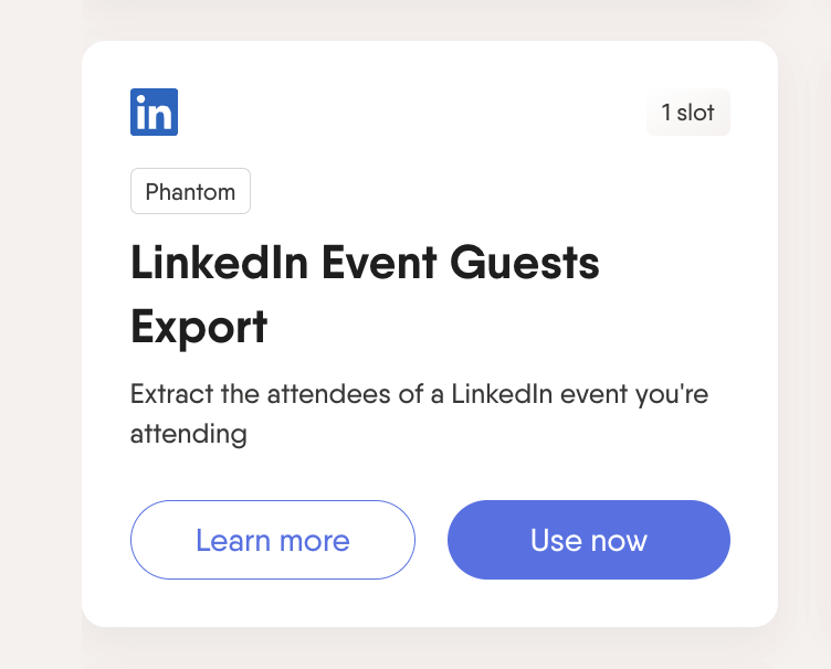 PhantomBuster LinkedIn Event Guests Export