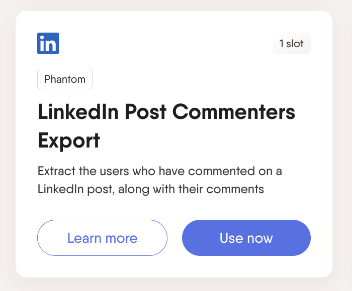 PhantomBuster LinkedIn Post Commenters Export
