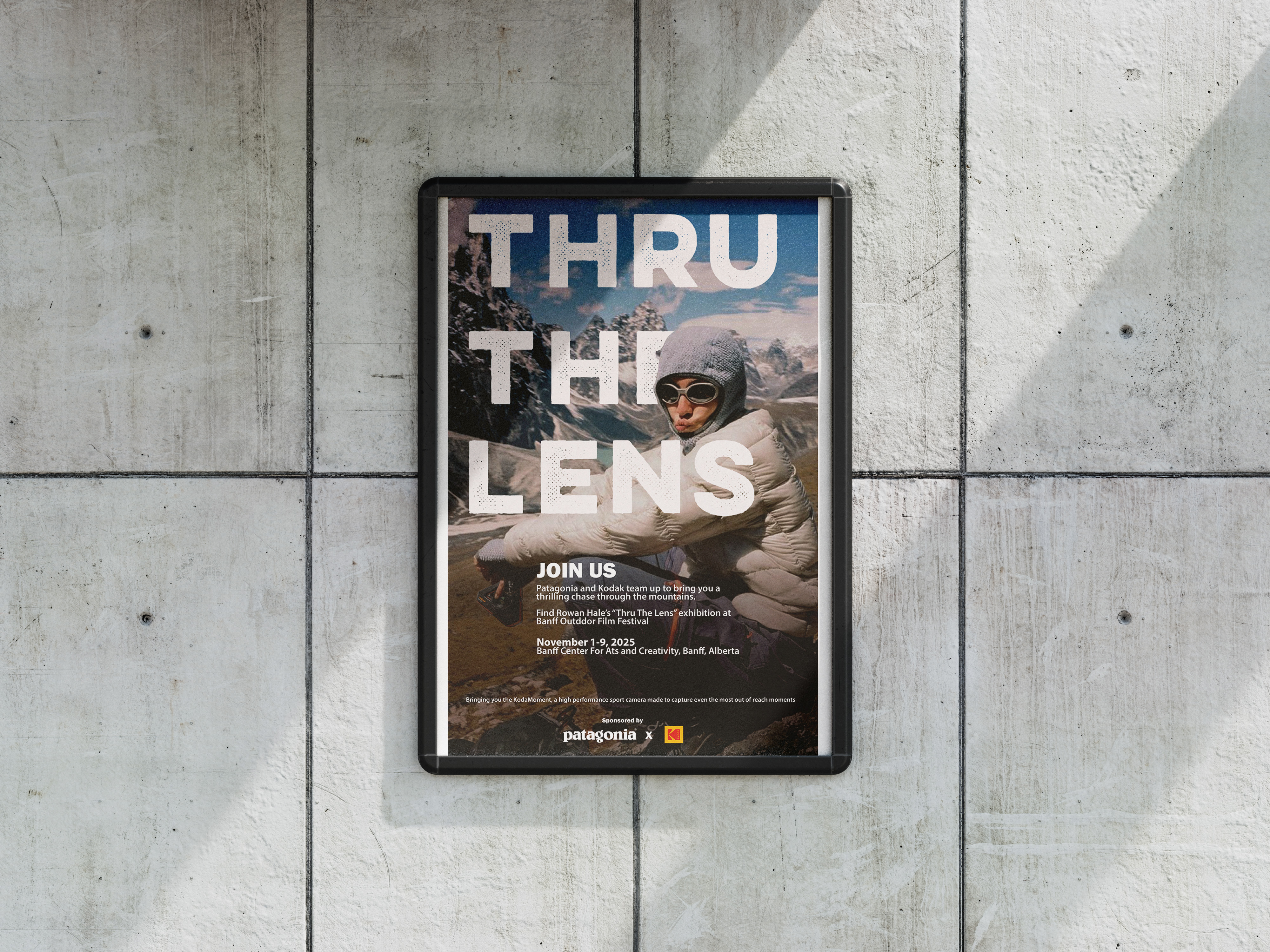poster mockup on concrete wall