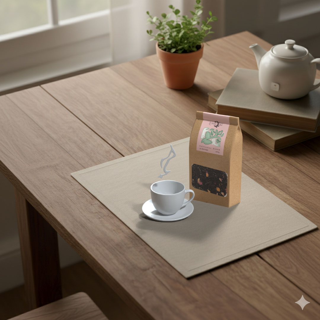 packaging mockup of tea label