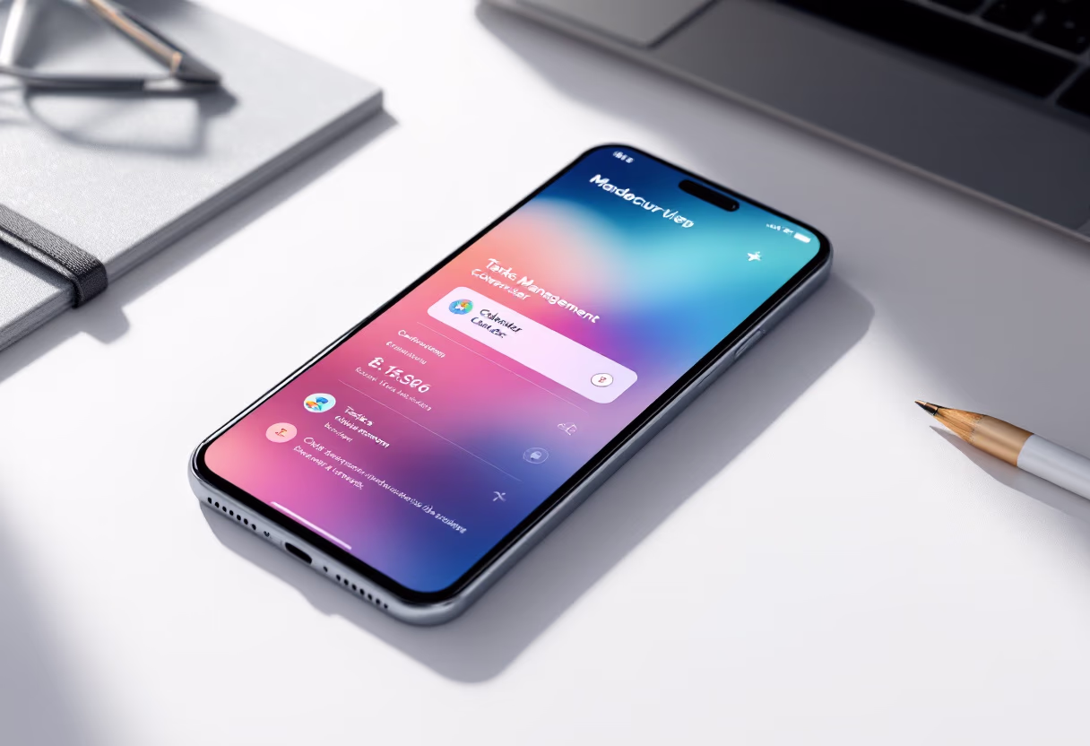 [digital project] image of a mobile device with a productivity app (for a productivity tools business)