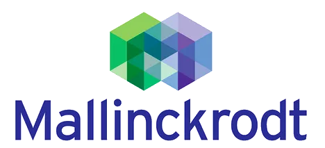 Mallinckrodt logo with multicolored geometric shapes above the company name in blue text.