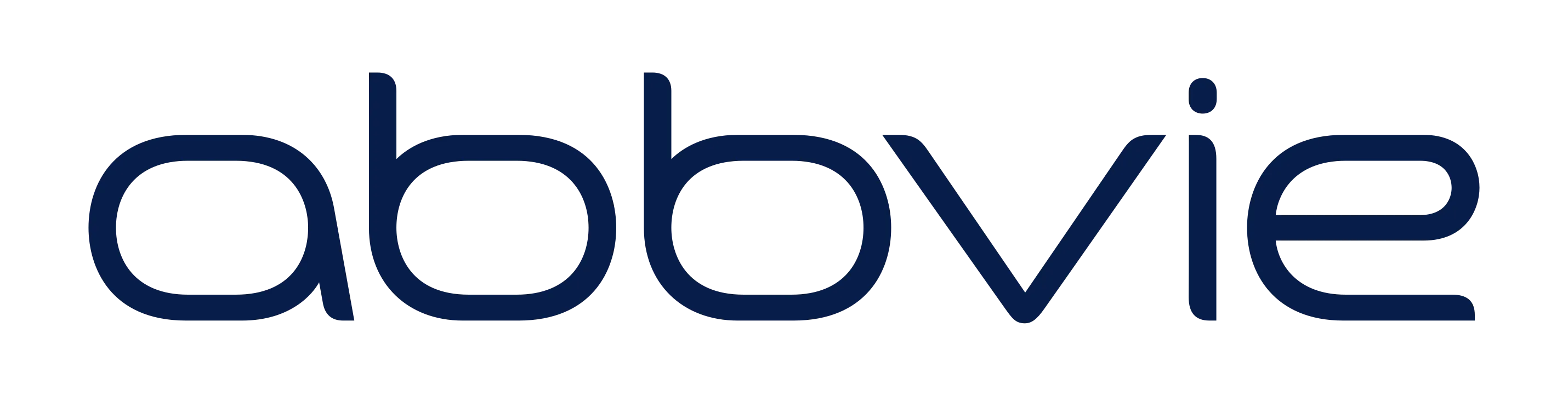 AbbVie corporate logo in dark blue lowercase font.