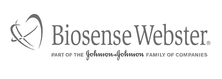 Biosense Webster logo with a stylized heart symbol and text stating it is part of the Johnson & Johnson family of companies.