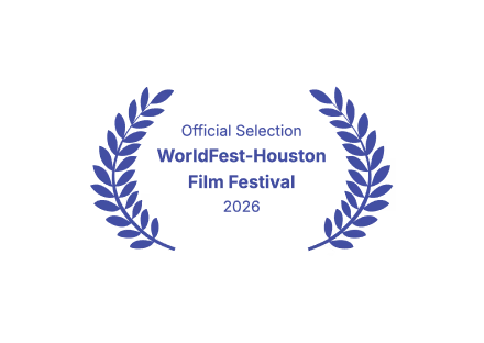 Laurel wreaths framing text that reads 'Official Selection WorldFest-Houston Film Festival 2026'.