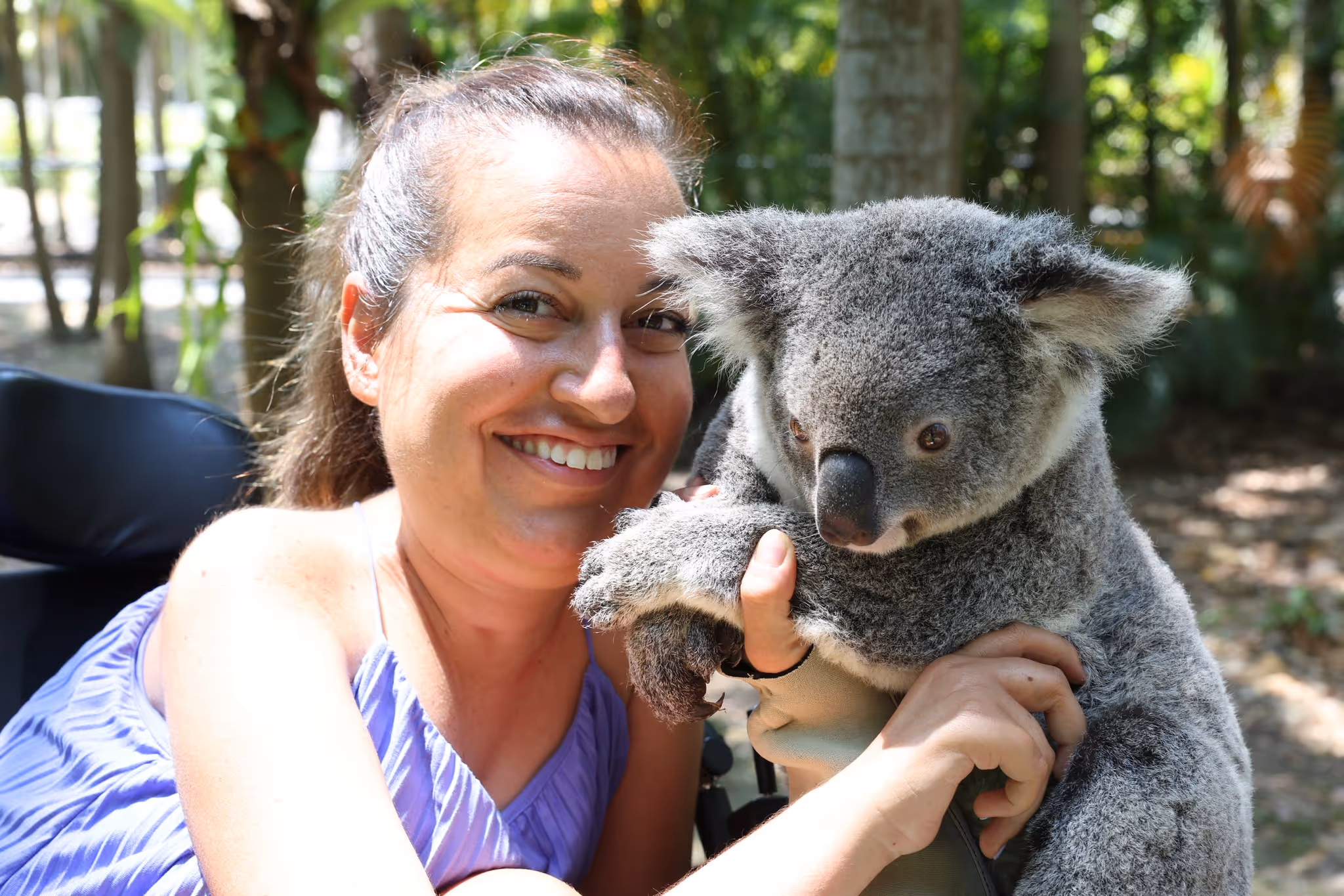 Natalie Russo-Dickey holding a koala bear