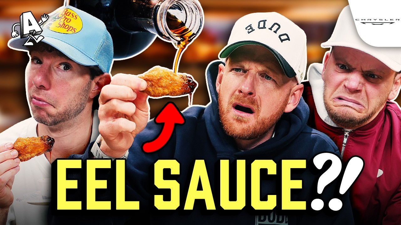 Episode Thumbnail for Dude Perfect: We Try Buffalo Wings With Weird Sauces | TASTE TEST