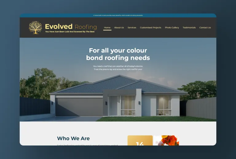 Evolve Roofing Website Thumbnail