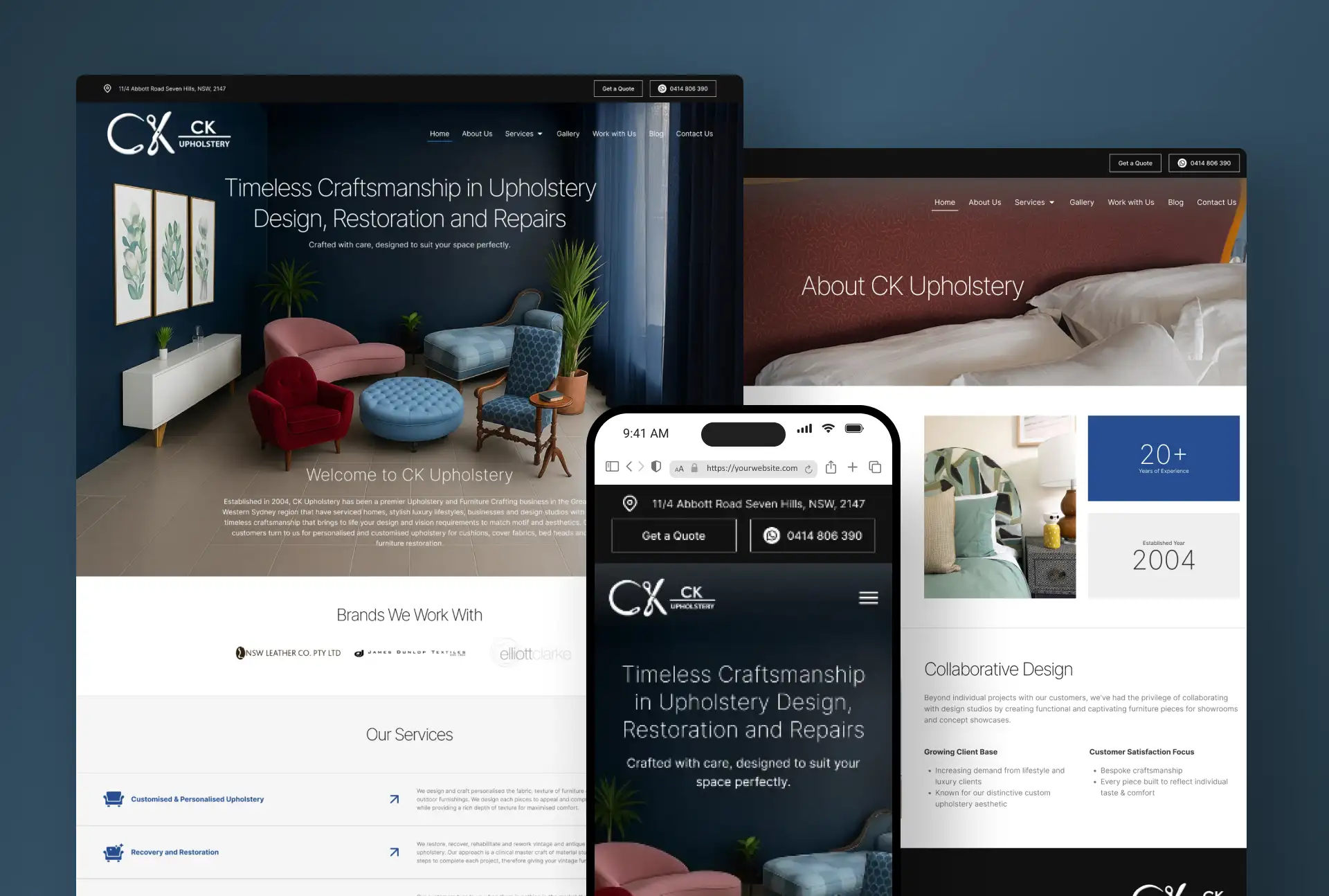 CK Upholstery Website Thumbnail