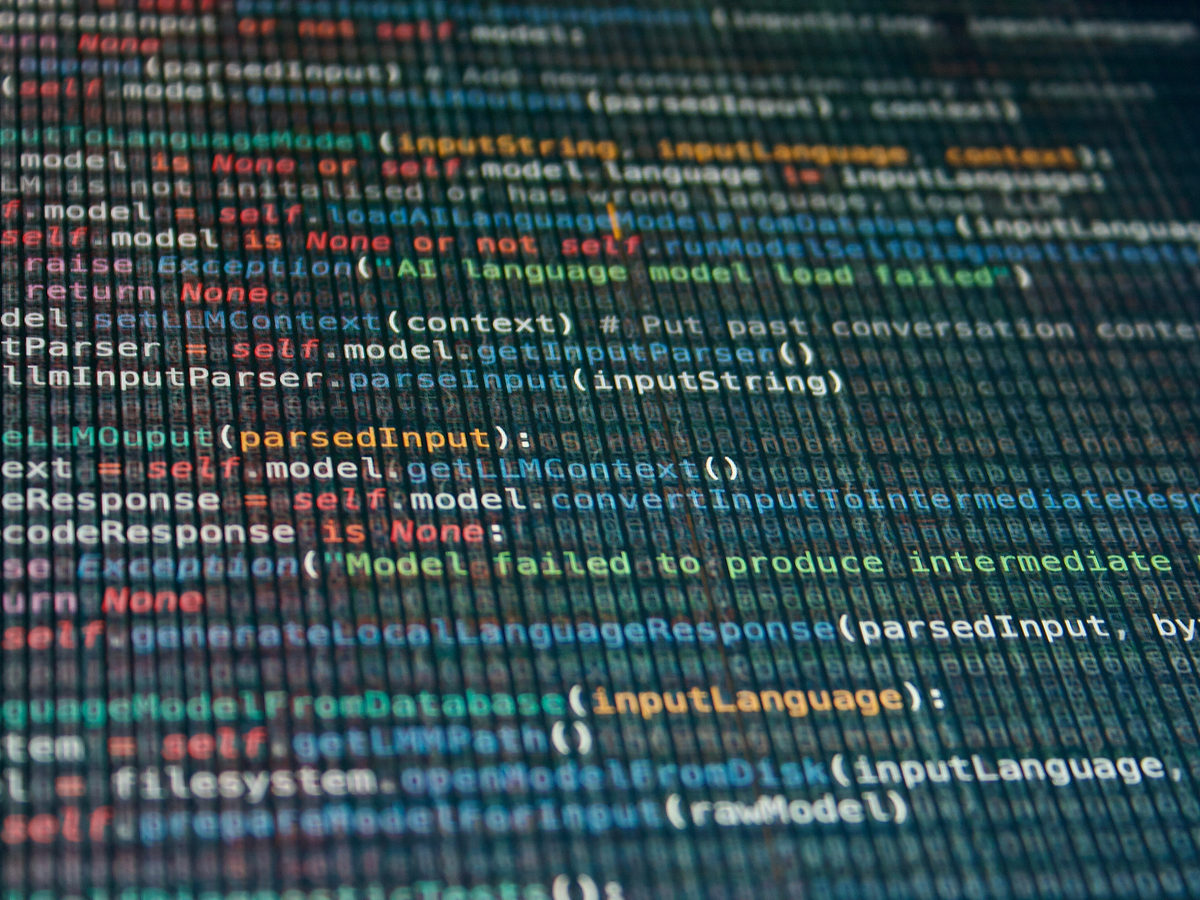 Source code for a language model on a screen, representing artificial intelligence litigation investigations