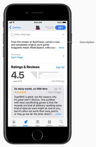 App store description optimization