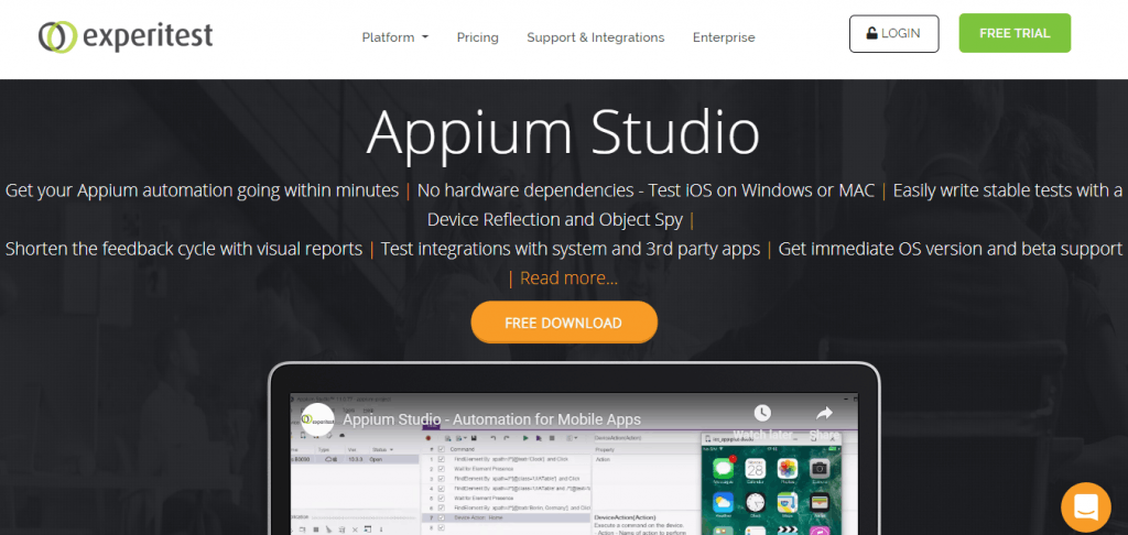 Appium studio mobile test automation tool