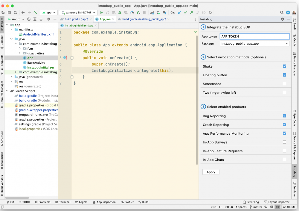 Boilerplate Integration Code in the Android Studio Plugin