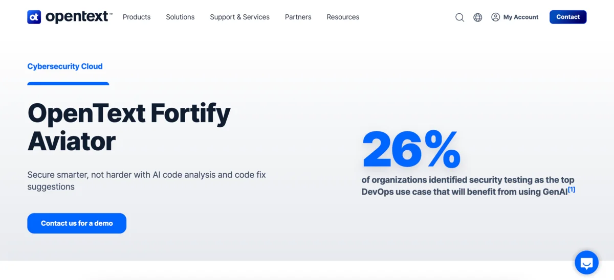 Opentext Fortify Aviator appsec tool