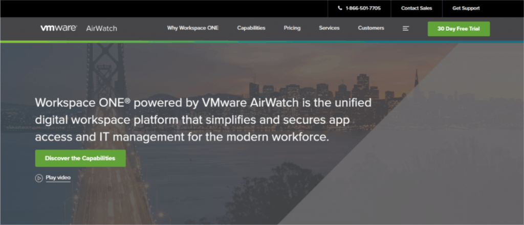 VMware AirWatch homepage