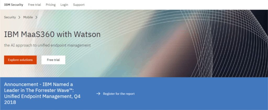 IBM MaaS360 homepage