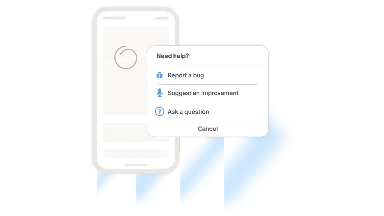 Empower mobile users to report bugs in‑app