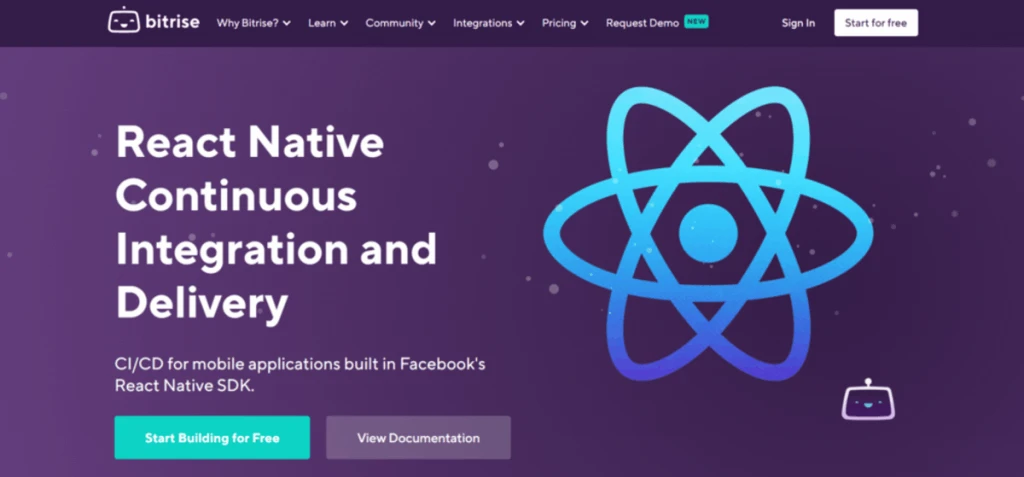 Bitrise mobile-focused React Native CI/CD tool