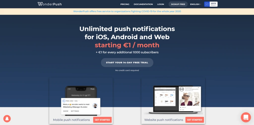 WonderPush react native push notification and in-app messaging tool