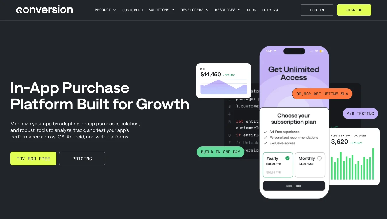 Qonversion in-app purchase platform for React native mobile apps