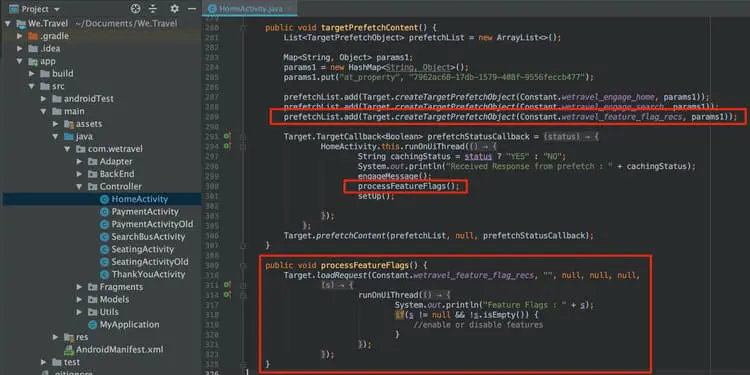 Adobe target feature flag management