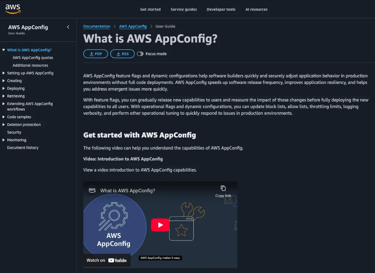 AWS AppConfig feature flag tool