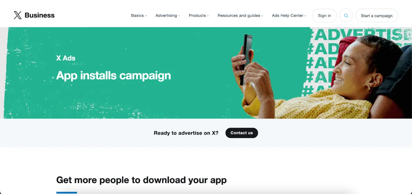 X ads app install campaigns