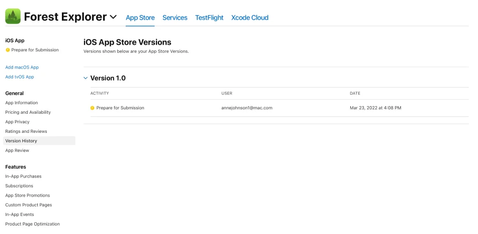 Check on app submission