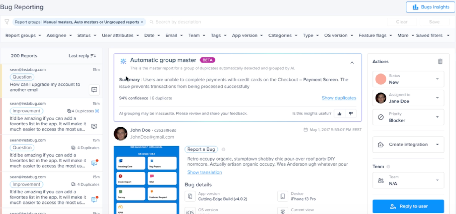 Luciq's Triage agent bug reporting for CI/CD