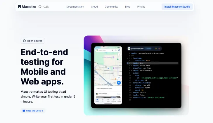 Maestro flutter mobile development tool