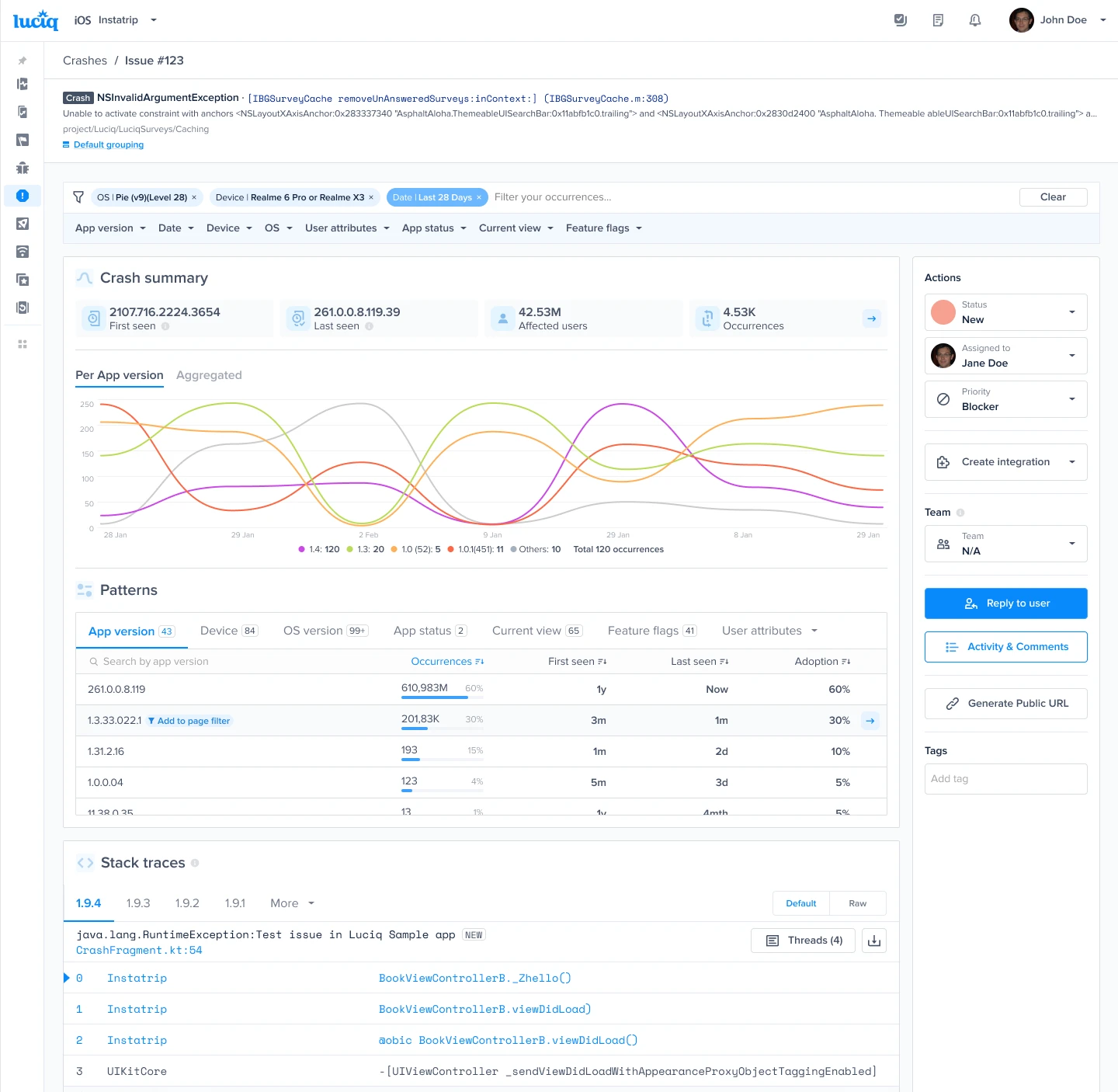 Luciq crash reporting