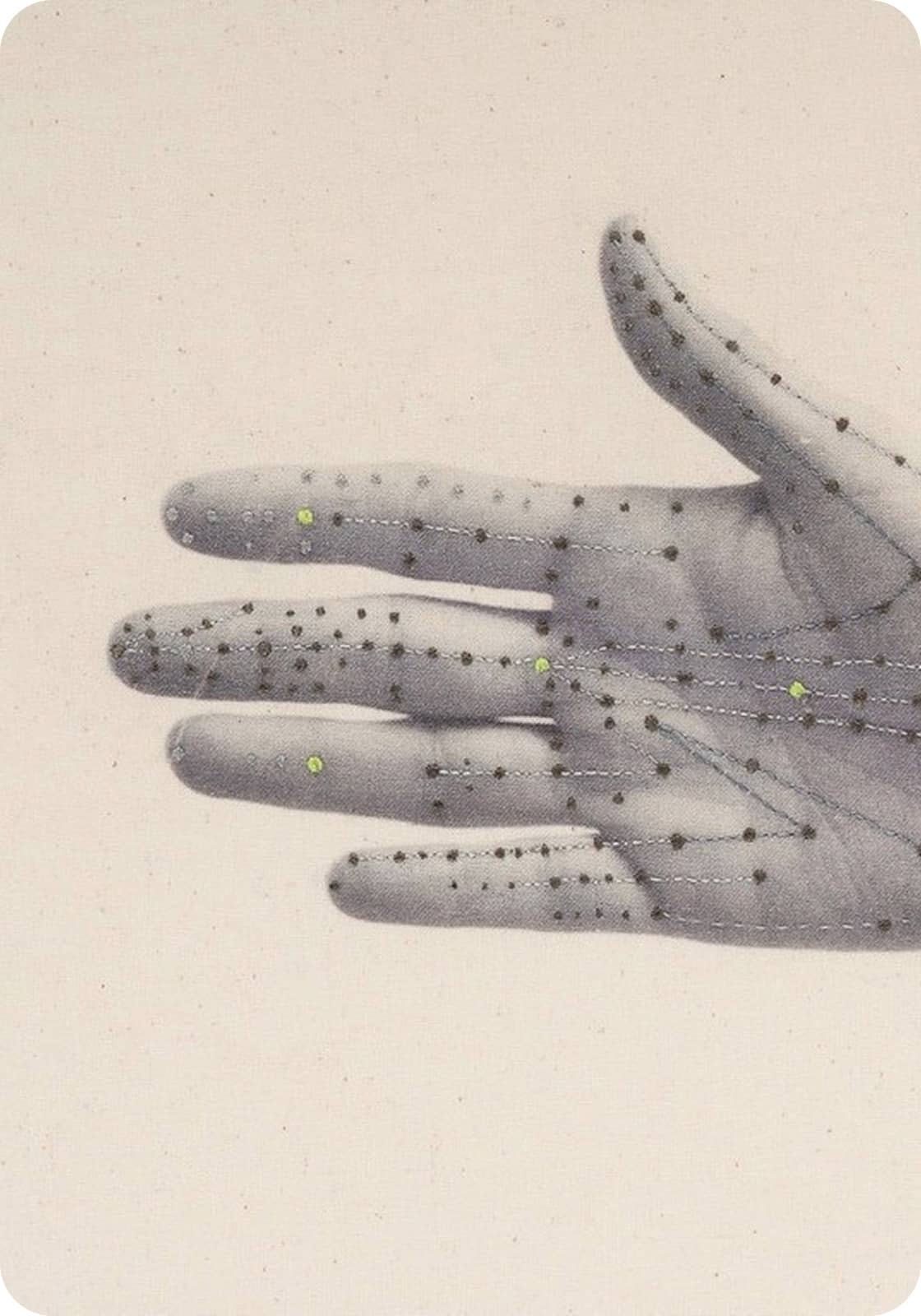 Schéma  de points sur la main