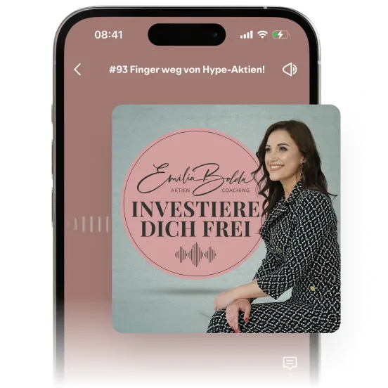 iPhone mit der neuesten Podcast Folge des Investiere Dich Frei Podcasts