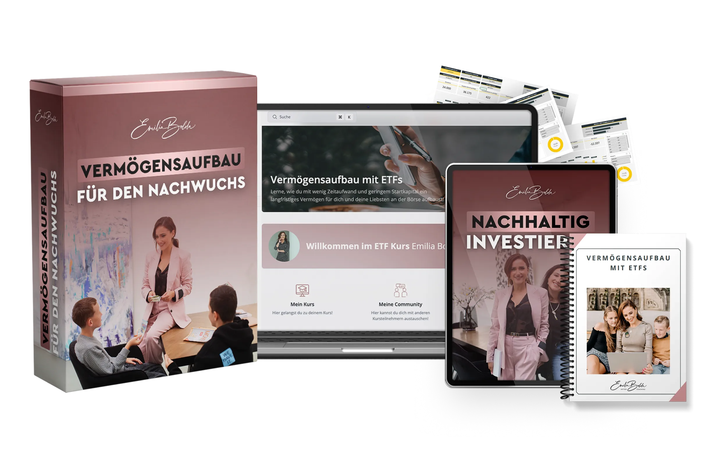 Investiere Dich Frei ETF Onlinekurs Bundle mit Masterclass Zugang, Workbook, kostenlosen Ebooks und vielem mehr