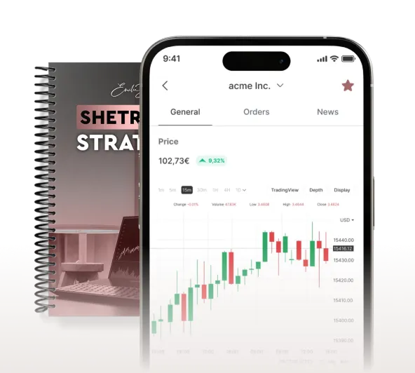 iPhone mit Screenshot von einem Aufsteigenden Graphen in der Trading-Ansicht