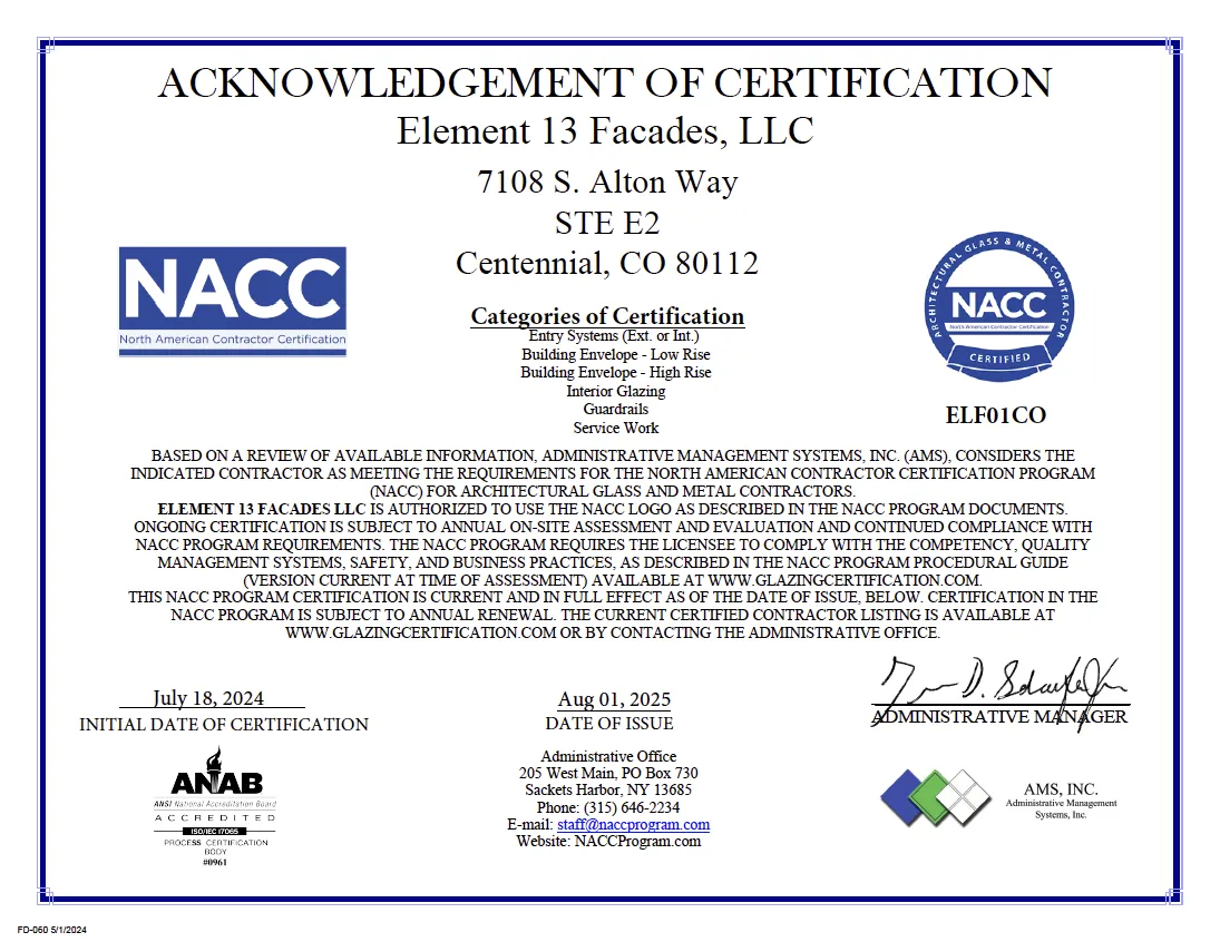 acknowledgement of certification