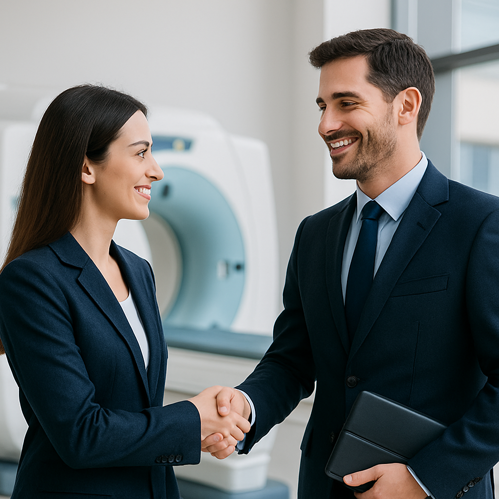 [background image] image of a workplace setting (for an ai healthcare company)